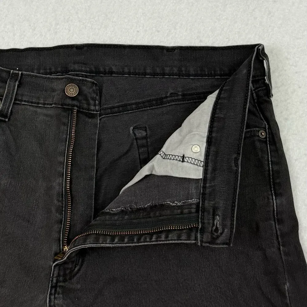 Levis 505 Jeans Mens Size 38X30 Black Regular Fit Straight Medium Wash Denim